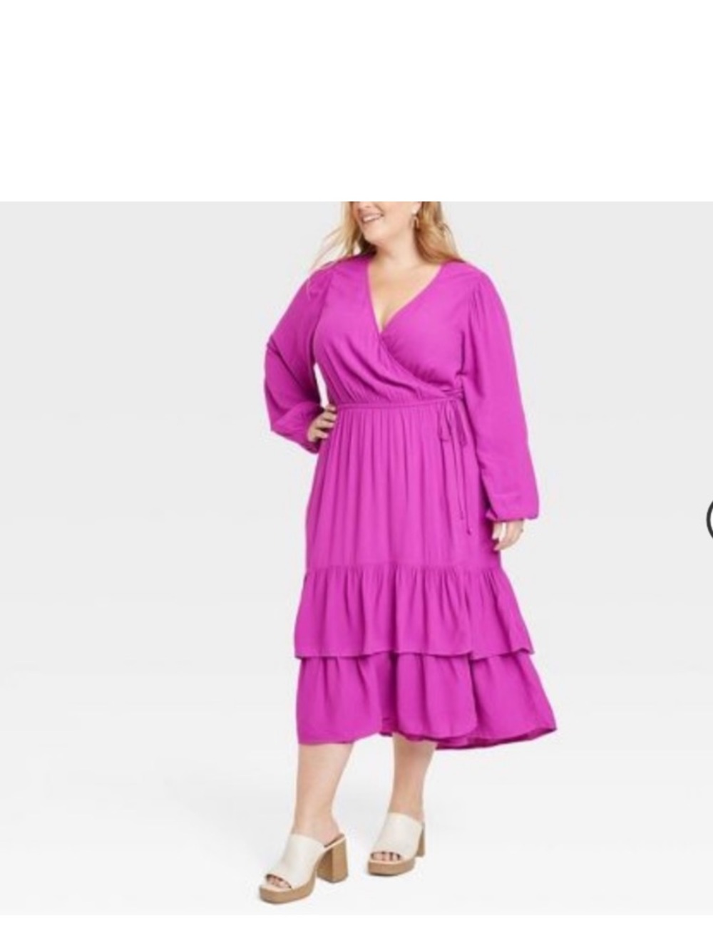 Knox Rose Fuchsia Wrap Midi Dress